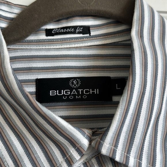 Men's Bugatchi short sleeve shirt size L - Picture 5 of 6